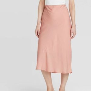 A New Day Satin Like Pink Skirt